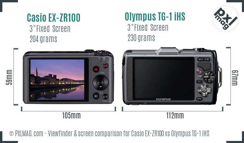 Casio EX-ZR100 vs Olympus TG-1 iHS Screen and Viewfinder comparison Casio EX-ZR100 vs Olympus TG-1 iHS Screen and Viewfinder comparison