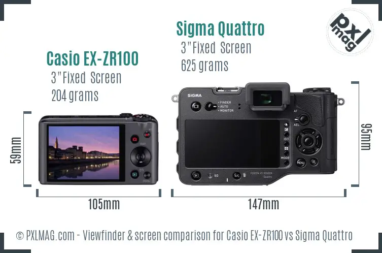 Casio EX-ZR100 vs Sigma Quattro Screen and Viewfinder comparison Casio EX-ZR100 vs Sigma Quattro Screen and Viewfinder comparison