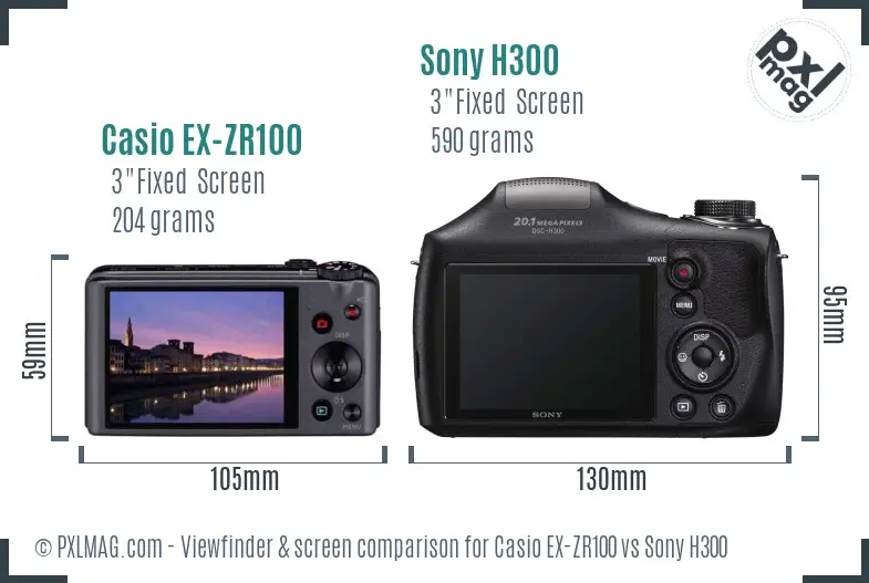 Casio EX-ZR100 vs Sony H300 Screen and Viewfinder comparison Casio EX-ZR100 vs Sony H300 Screen and Viewfinder comparison