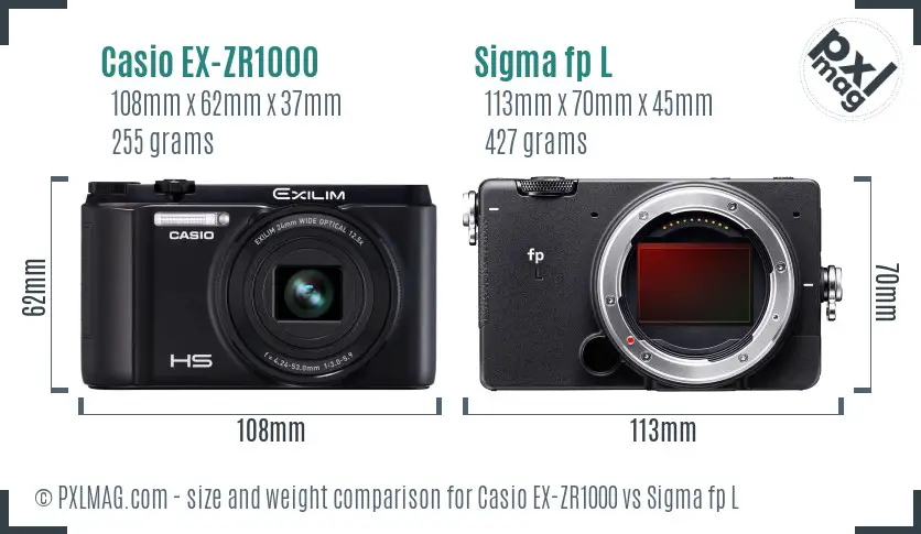 Casio EX-ZR1000 vs Sigma fp L size comparison Casio EX-ZR1000 vs Sigma fp L size comparison