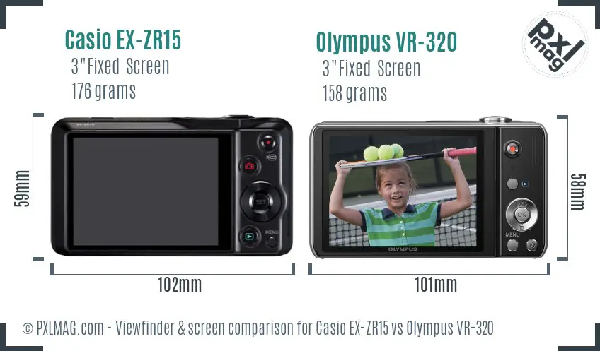 Casio EX-ZR15 vs Olympus VR-320 Screen and Viewfinder comparison Casio EX-ZR15 vs Olympus VR-320 Screen and Viewfinder comparison