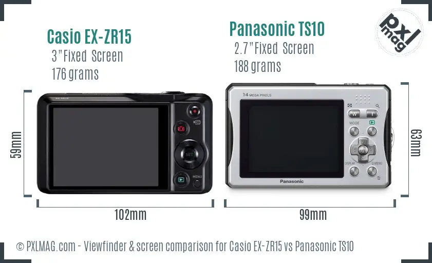 Casio EX-ZR15 vs Panasonic TS10 Screen and Viewfinder comparison Casio EX-ZR15 vs Panasonic TS10 Screen and Viewfinder comparison