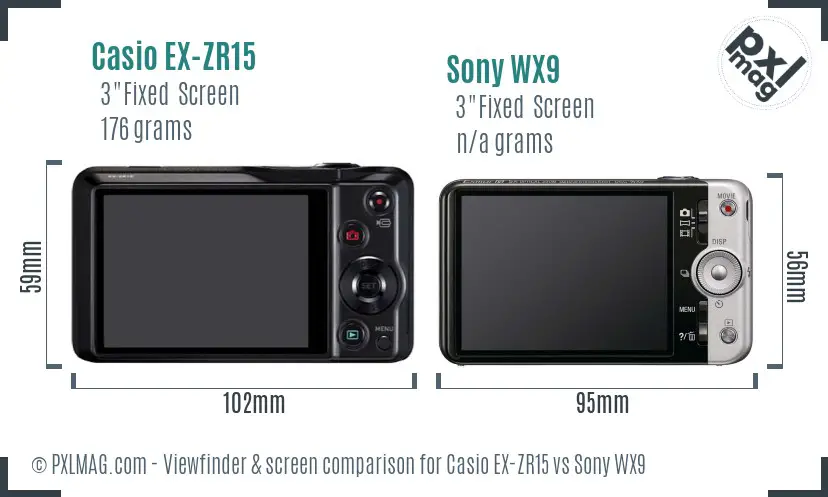 Casio EX-ZR15 vs Sony WX9 Screen and Viewfinder comparison Casio EX-ZR15 vs Sony WX9 Screen and Viewfinder comparison