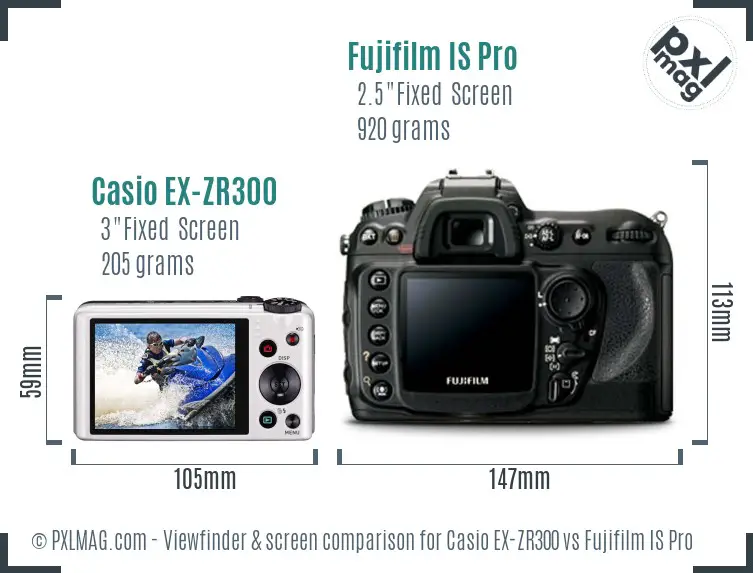 Casio EX-ZR300 vs Fujifilm IS Pro Screen and Viewfinder comparison Casio EX-ZR300 vs Fujifilm IS Pro Screen and Viewfinder comparison