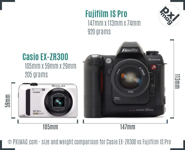 Casio EX-ZR300 vs Fujifilm IS Pro size comparison Casio EX-ZR300 vs Fujifilm IS Pro size comparison