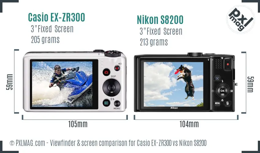 Casio EX-ZR300 vs Nikon S8200 Screen and Viewfinder comparison Casio EX-ZR300 vs Nikon S8200 Screen and Viewfinder comparison