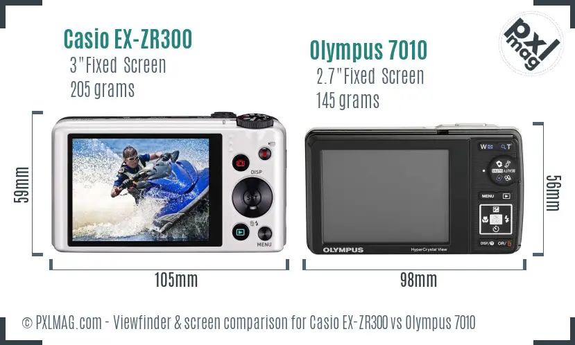 Casio EX-ZR300 vs Olympus 7010 Screen and Viewfinder comparison Casio EX-ZR300 vs Olympus 7010 Screen and Viewfinder comparison