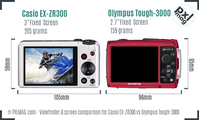 Casio EX-ZR300 vs Olympus Tough-3000 Screen and Viewfinder comparison Casio EX-ZR300 vs Olympus Tough-3000 Screen and Viewfinder comparison