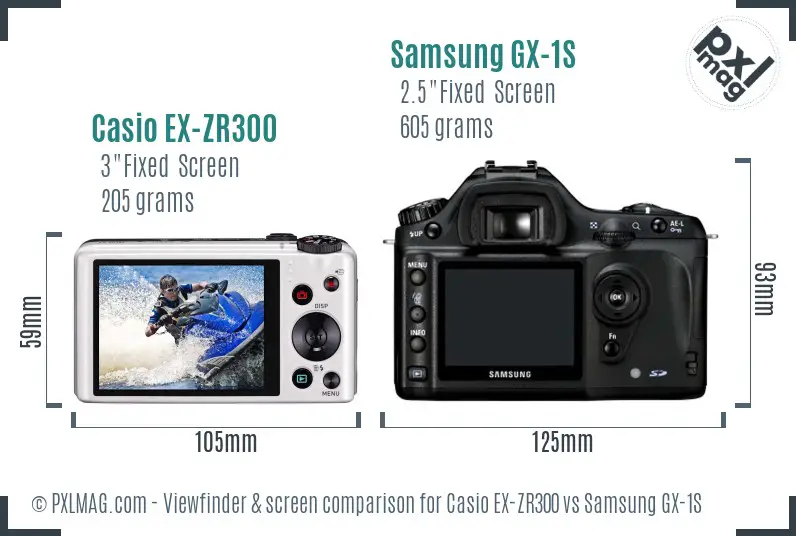 Casio EX-ZR300 vs Samsung GX-1S Screen and Viewfinder comparison Casio EX-ZR300 vs Samsung GX-1S Screen and Viewfinder comparison