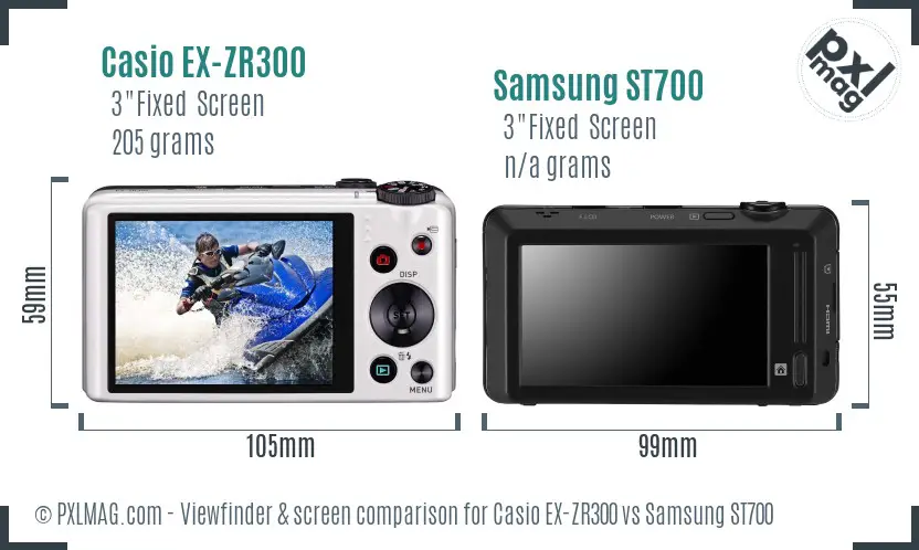 Casio EX-ZR300 vs Samsung ST700 Screen and Viewfinder comparison Casio EX-ZR300 vs Samsung ST700 Screen and Viewfinder comparison