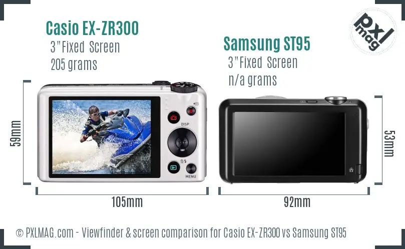 Casio EX-ZR300 vs Samsung ST95 Screen and Viewfinder comparison Casio EX-ZR300 vs Samsung ST95 Screen and Viewfinder comparison
