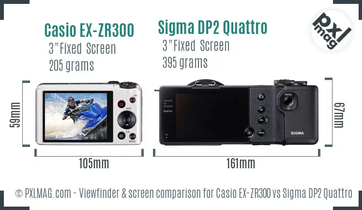 Casio EX-ZR300 vs Sigma DP2 Quattro Screen and Viewfinder comparison Casio EX-ZR300 vs Sigma DP2 Quattro Screen and Viewfinder comparison