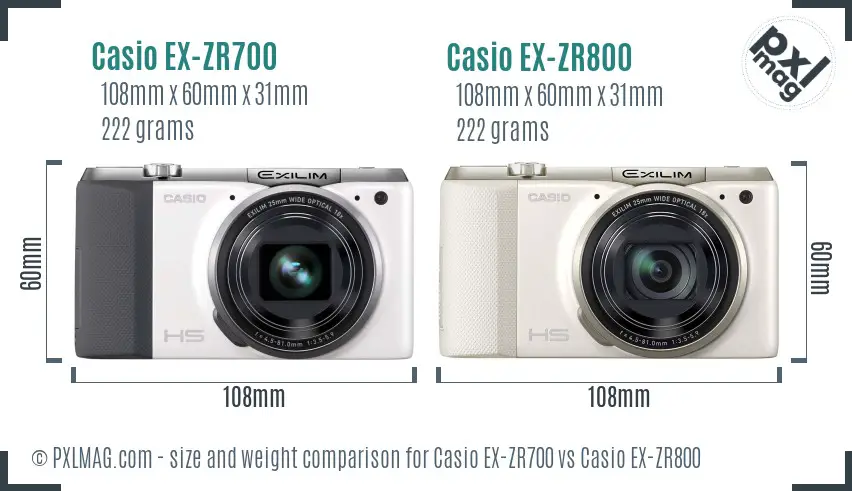 Casio EX-ZR700 vs Casio EX-ZR800 size comparison
