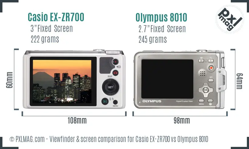 Casio EX-ZR700 vs Olympus 8010 Screen and Viewfinder comparison Casio EX-ZR700 vs Olympus 8010 Screen and Viewfinder comparison