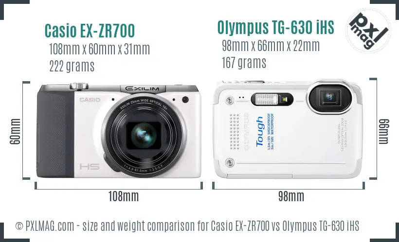 Casio EX-ZR700 vs Olympus TG-630 iHS size comparison