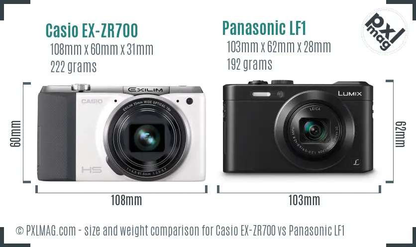 Casio EX-ZR700 vs Panasonic LF1 size comparison Casio EX-ZR700 vs Panasonic LF1 size comparison