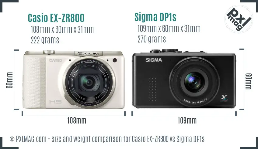 Casio EX-ZR800 vs Sigma DP1s size comparison