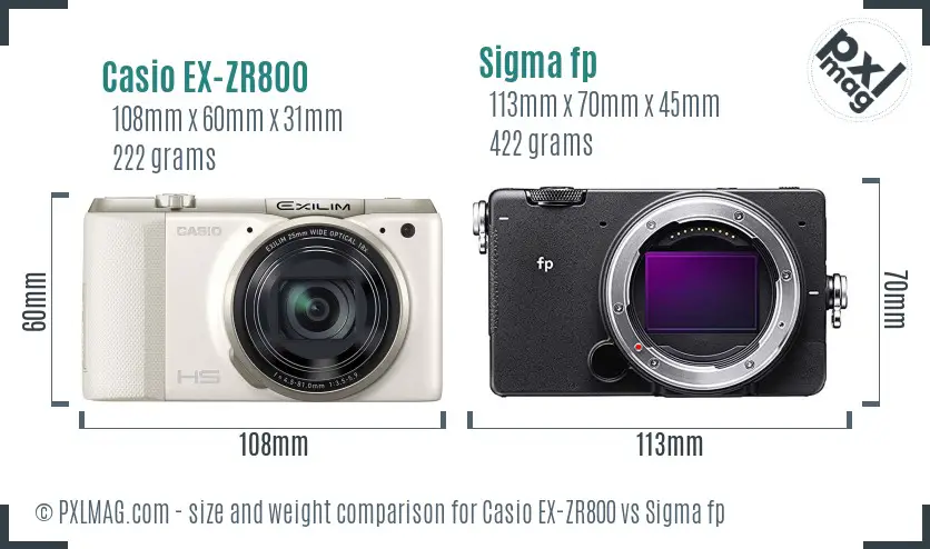 Casio EX-ZR800 vs Sigma fp size comparison Casio EX-ZR800 vs Sigma fp size comparison