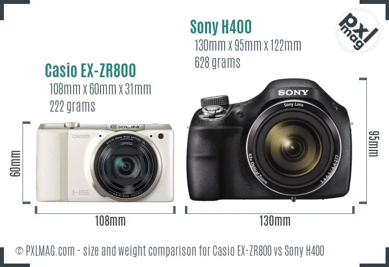 Casio EX-ZR800 vs Sony H400 size comparison Casio EX-ZR800 vs Sony H400 size comparison