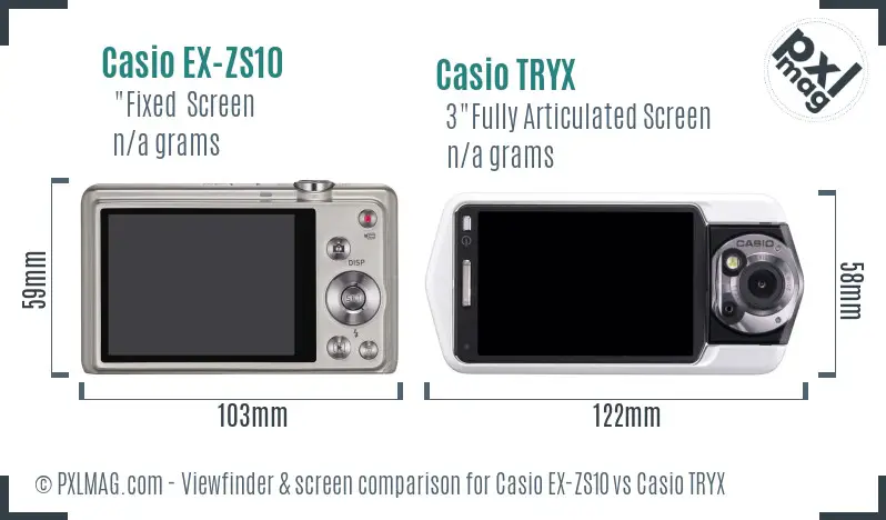 Casio EX-ZS10 vs Casio TRYX Screen and Viewfinder comparison