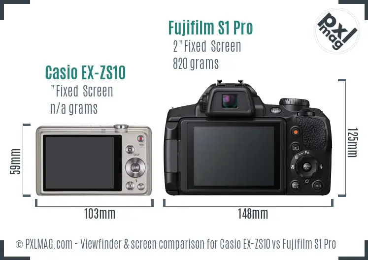 Casio EX-ZS10 vs Fujifilm S1 Pro Screen and Viewfinder comparison Casio EX-ZS10 vs Fujifilm S1 Pro Screen and Viewfinder comparison