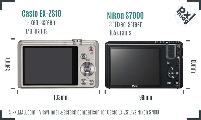 Casio EX-ZS10 vs Nikon S7000 Screen and Viewfinder comparison Casio EX-ZS10 vs Nikon S7000 Screen and Viewfinder comparison