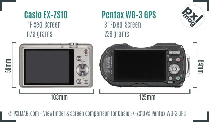 Casio EX-ZS10 vs Pentax WG-3 GPS Screen and Viewfinder comparison Casio EX-ZS10 vs Pentax WG-3 GPS Screen and Viewfinder comparison