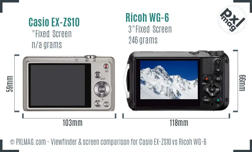 Casio EX-ZS10 vs Ricoh WG-6 Screen and Viewfinder comparison Casio EX-ZS10 vs Ricoh WG-6 Screen and Viewfinder comparison