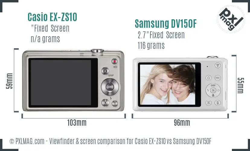 Casio EX-ZS10 vs Samsung DV150F Screen and Viewfinder comparison Casio EX-ZS10 vs Samsung DV150F Screen and Viewfinder comparison