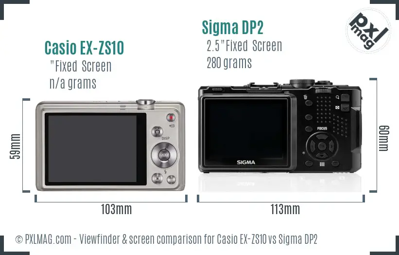 Casio EX-ZS10 vs Sigma DP2 Screen and Viewfinder comparison Casio EX-ZS10 vs Sigma DP2 Screen and Viewfinder comparison