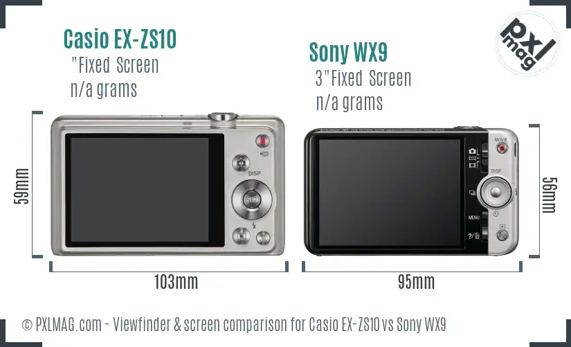 Casio EX-ZS10 vs Sony WX9 Screen and Viewfinder comparison Casio EX-ZS10 vs Sony WX9 Screen and Viewfinder comparison