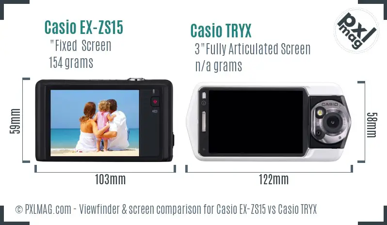 Casio EX-ZS15 vs Casio TRYX Screen and Viewfinder comparison