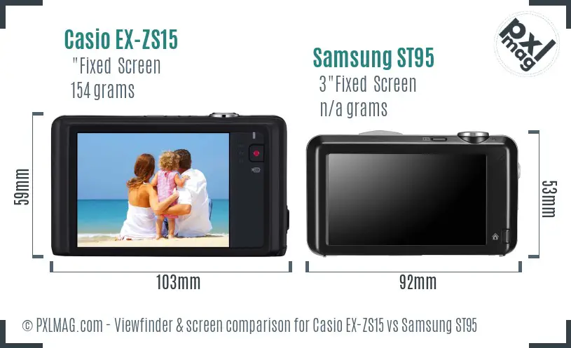 Casio EX-ZS15 vs Samsung ST95 Screen and Viewfinder comparison Casio EX-ZS15 vs Samsung ST95 Screen and Viewfinder comparison