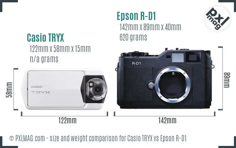 Casio TRYX vs Epson R-D1 size comparison Casio TRYX vs Epson R-D1 size comparison
