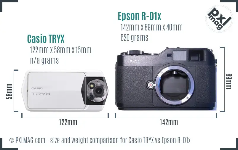 Casio TRYX vs Epson R-D1x size comparison