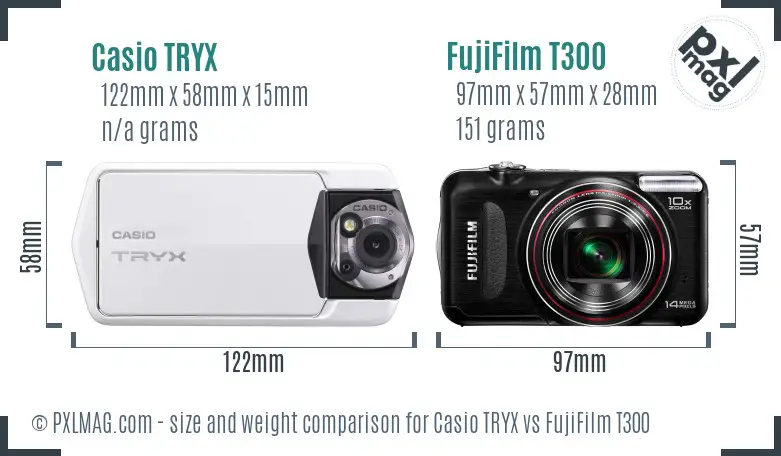 Casio TRYX vs FujiFilm T300 size comparison Casio TRYX vs FujiFilm T300 size comparison