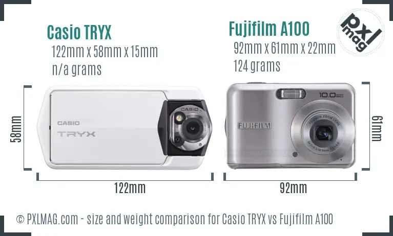 Casio TRYX vs Fujifilm A100 size comparison Casio TRYX vs Fujifilm A100 size comparison