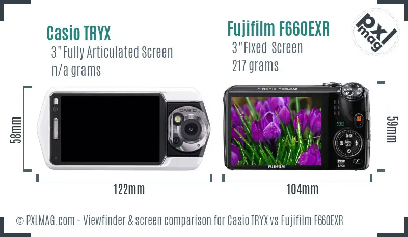 Casio TRYX vs Fujifilm F660EXR Screen and Viewfinder comparison Casio TRYX vs Fujifilm F660EXR Screen and Viewfinder comparison