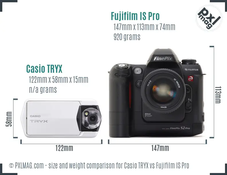 Casio TRYX vs Fujifilm IS Pro size comparison