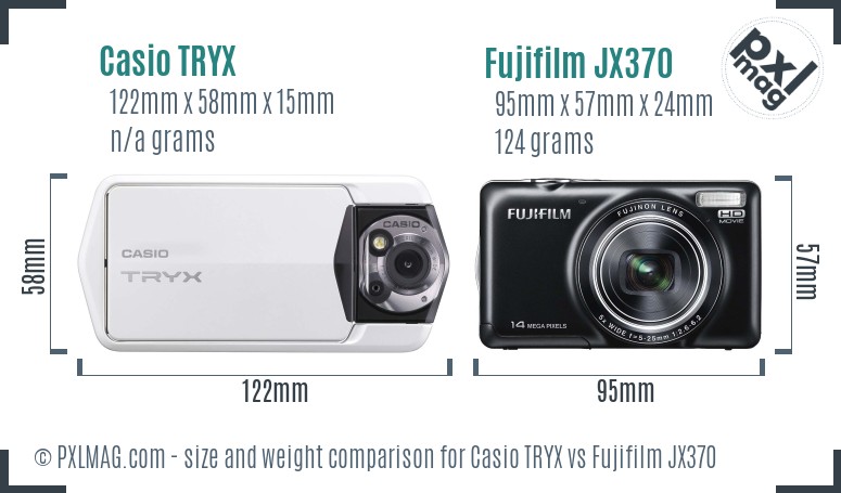 Casio TRYX vs Fujifilm JX370 size comparison Casio TRYX vs Fujifilm JX370 size comparison