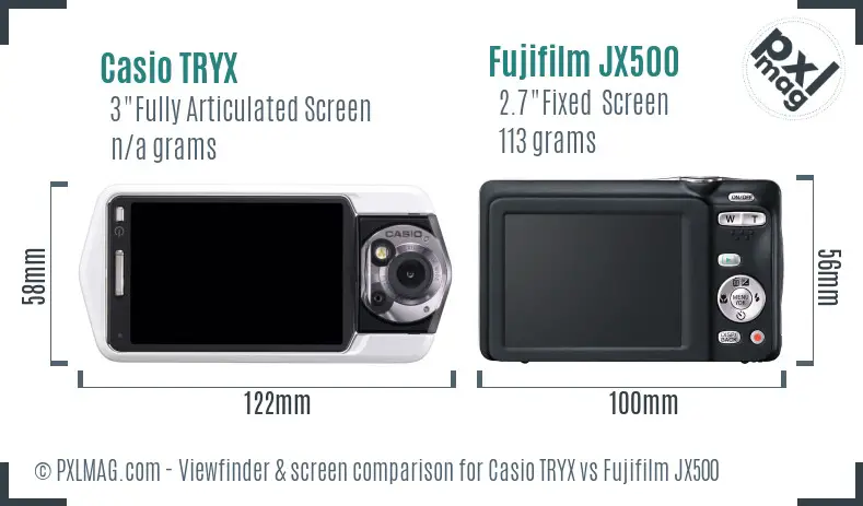 Casio TRYX vs Fujifilm JX500 Screen and Viewfinder comparison Casio TRYX vs Fujifilm JX500 Screen and Viewfinder comparison