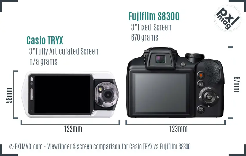 Casio TRYX vs Fujifilm S8300 Screen and Viewfinder comparison Casio TRYX vs Fujifilm S8300 Screen and Viewfinder comparison