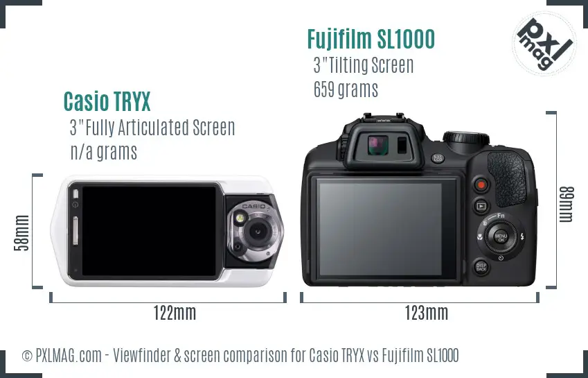 Casio TRYX vs Fujifilm SL1000 Screen and Viewfinder comparison Casio TRYX vs Fujifilm SL1000 Screen and Viewfinder comparison