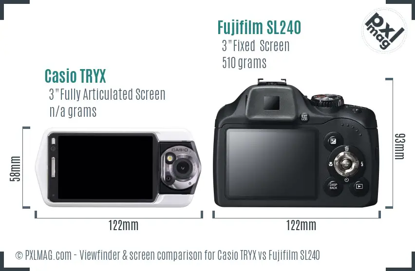 Casio TRYX vs Fujifilm SL240 Screen and Viewfinder comparison Casio TRYX vs Fujifilm SL240 Screen and Viewfinder comparison