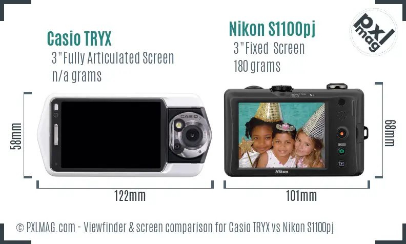 Casio TRYX vs Nikon S1100pj Screen and Viewfinder comparison Casio TRYX vs Nikon S1100pj Screen and Viewfinder comparison