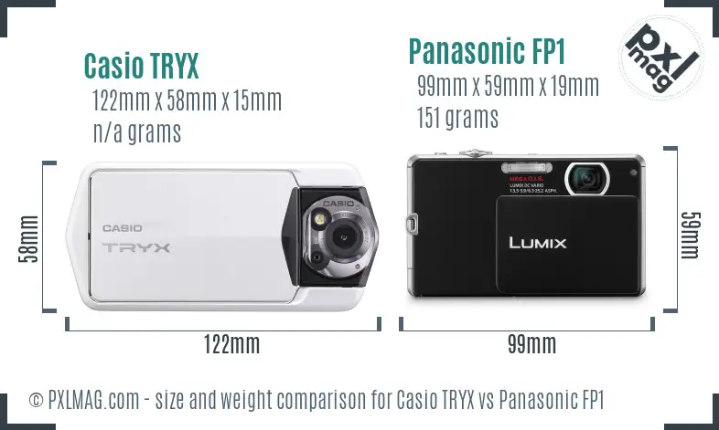 Casio TRYX vs Panasonic FP1 size comparison