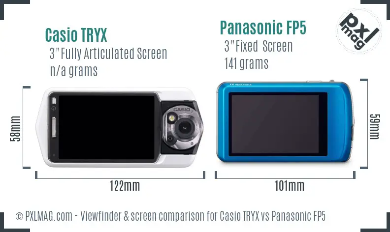 Casio TRYX vs Panasonic FP5 Screen and Viewfinder comparison