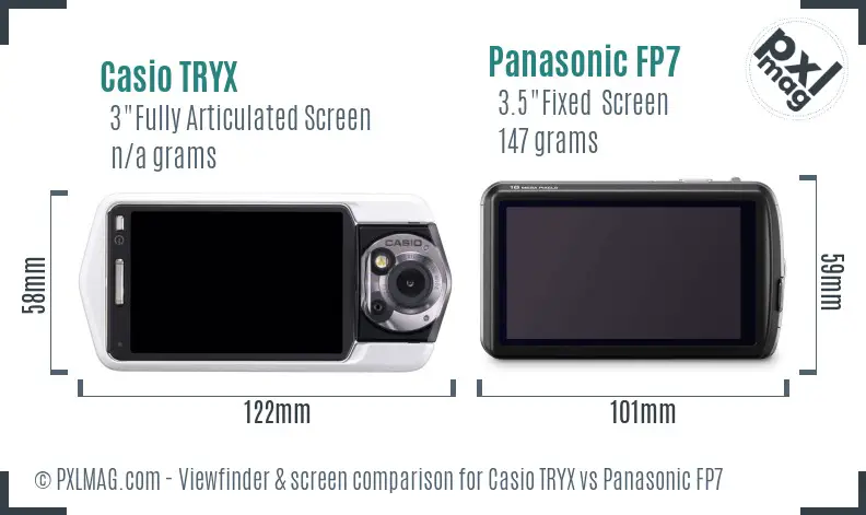 Casio TRYX vs Panasonic FP7 Screen and Viewfinder comparison