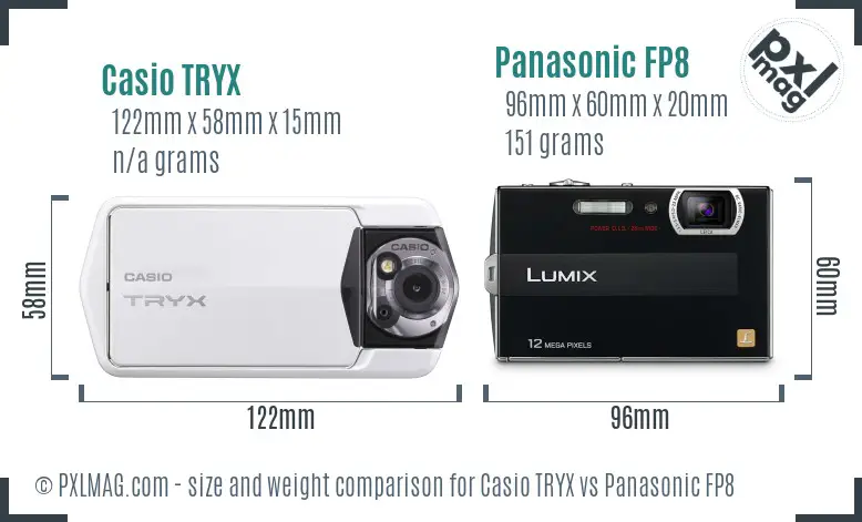 Casio TRYX vs Panasonic FP8 size comparison