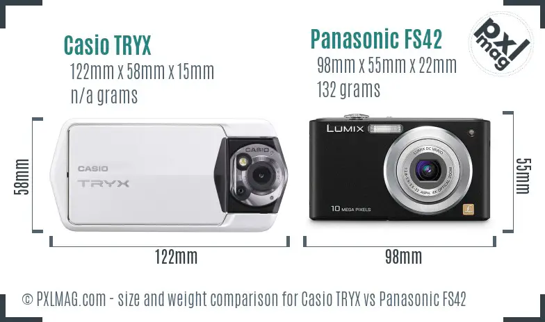 Casio TRYX vs Panasonic FS42 size comparison